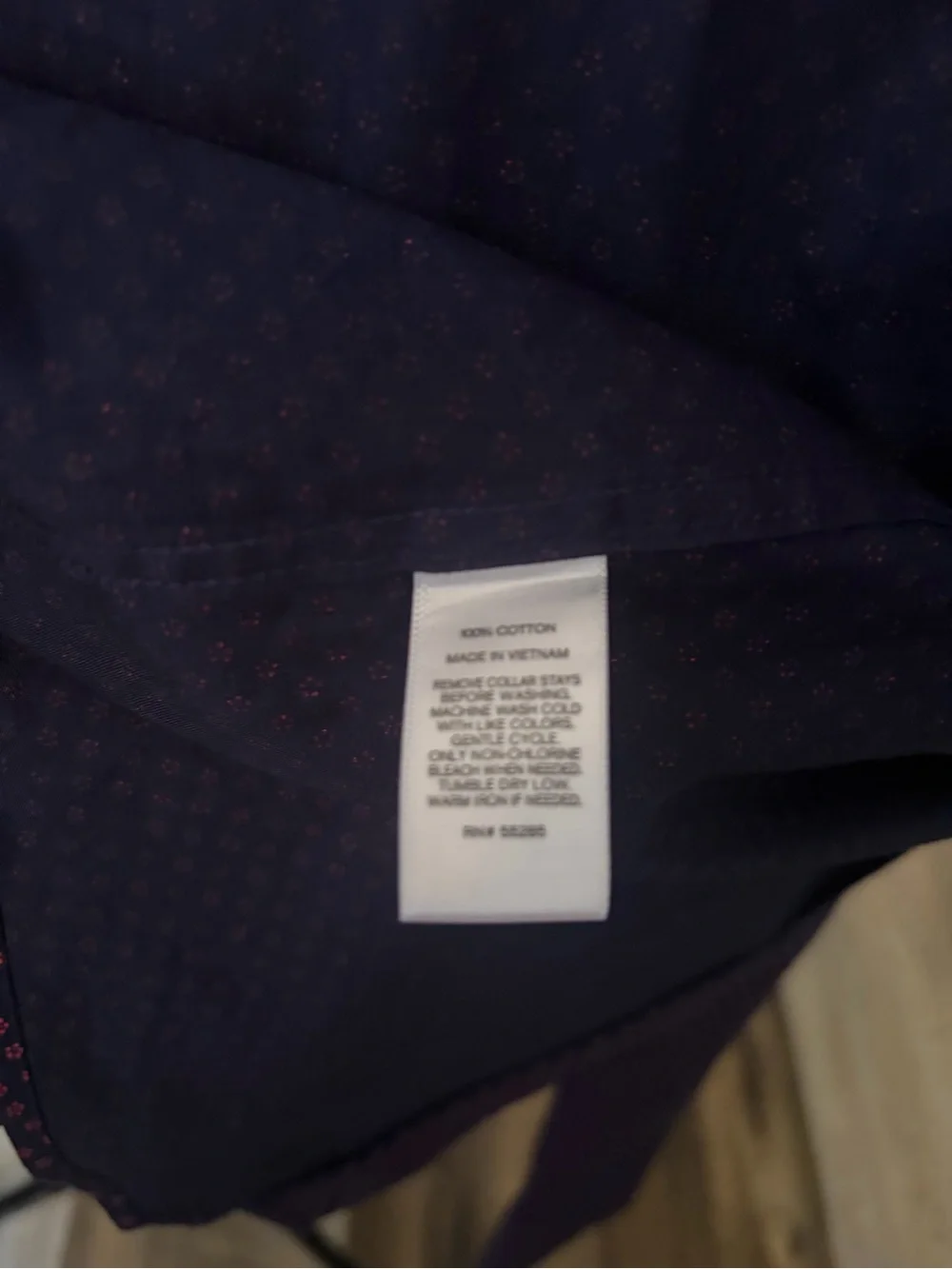 Express Men's Navy Button-Up Shirt Jacket with Small Pink Pattern